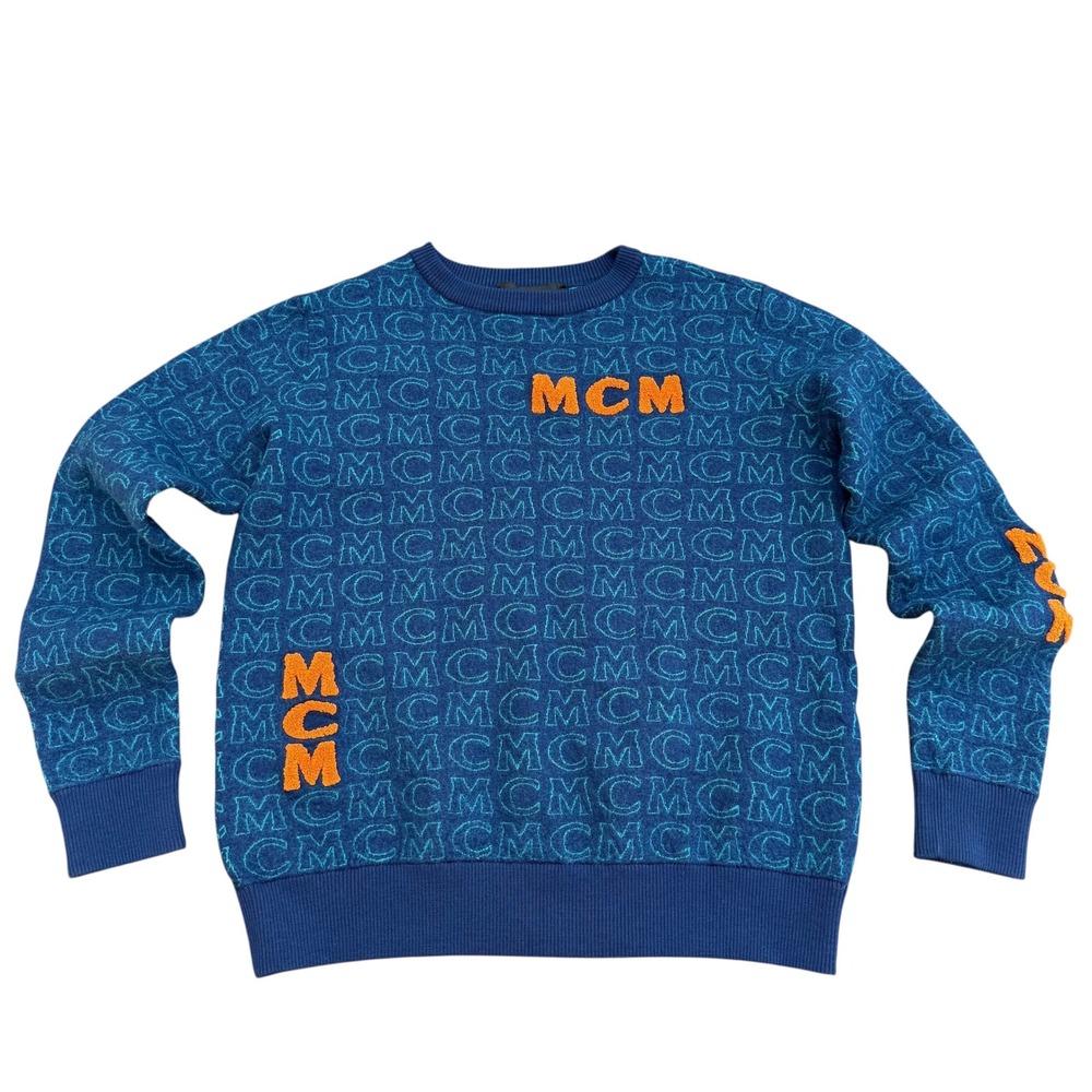 MCM Knitwear Wool Sweater Blue & Orange Women's Size‎ Small